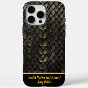 Zwarte en gouden slangenpatronen iPhone 16 pro max hoesje
