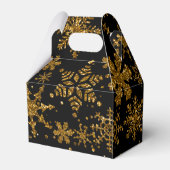 Zwarte en gouden snowflakes Stars Merry Kerstmis Bedankdoosjes (Achterkant)