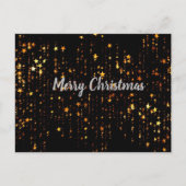 Zwarte en gouden sterren vrolijk kerstfeest briefkaart (Voorkant)