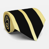 Zwarte en gouden streep stropdas (Opgerold)