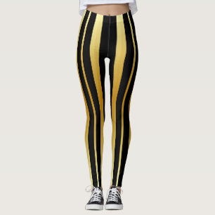 Zwarte en gouden strepen leggings