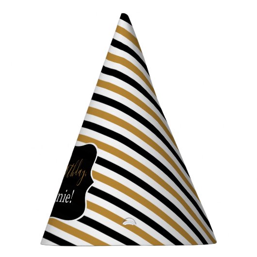 Zwarte en gouden strepen met een witte feestdag feesthoedjes (Rechts)