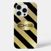 Zwarte en gouden strepen | Monogram Case-Mate iPhone Case (Achterkant)