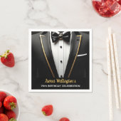 Zwarte en gouden Tuxedo verjaardagsfeest Servet (Insitu)