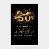 Zwarte en gouden Typografie 50ste verjaardag Acryl Bord (Voorkant)