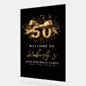 Zwarte en gouden Typografie 50ste verjaardag Acryl Bord (Hoek)