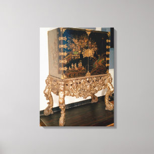 Zwarte en goudlak canvas afdruk