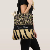 Zwarte en goudluipaard en Zebra Pattern Draagtas (Dichtbij)