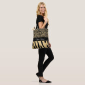 Zwarte en goudluipaard en Zebra Pattern Draagtas (Op model)