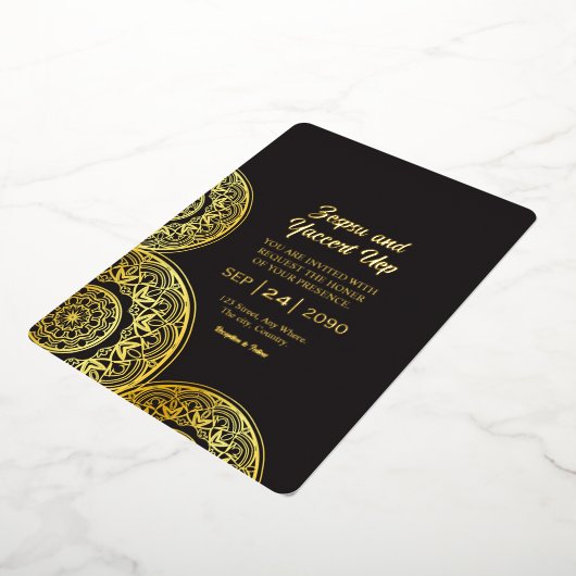 Zwarte en goudluxe Kaart Gold Foil (Gedraaid)
