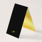 Zwarte en goudmatige monogram elegante Sjabloon Visitekaartjes (Achterkant)