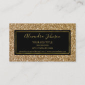 Zwarte en goudmeisjes Sparkle Glitter Salon Visitekaartje (Achterkant)