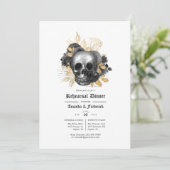 Zwarte en goudpleisters, gothic repesial Dinner Kaart (Staand voorkant)