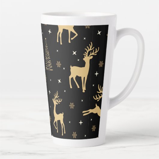 Zwarte en goudrendier latte mok (Rechts)