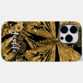 Zwarte en goudvlinder Case-Mate iPhone case (Achterkant (horizontaal))
