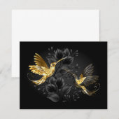 Zwarte en goudvogel bedankkaart (Voorkant / Achterkant)