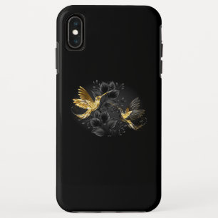 Zwarte en goudvogel iPhone XS max hoesje