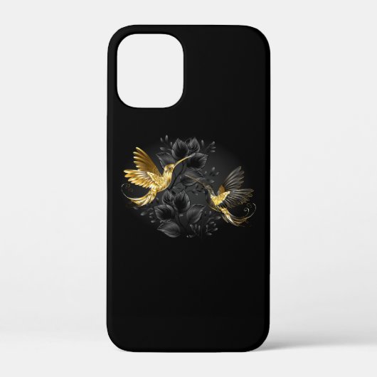 Zwarte en goudvogel Case-Mate iPhone case (Achterkant)