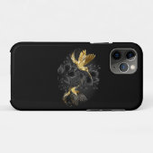 Zwarte en goudvogel Case-Mate iPhone case (Achterkant (horizontaal))