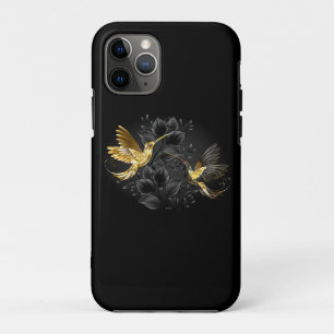 Zwarte en goudvogel iPhone 11 pro hoesje