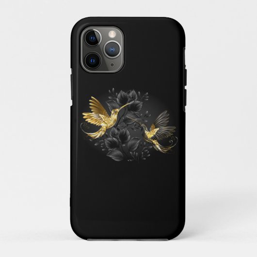 Zwarte en goudvogel Case-Mate iPhone case (Achterkant)