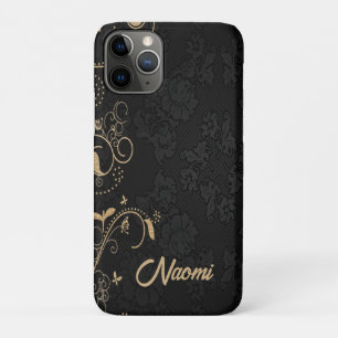 Zwarte en goudvogel iPhone 11 pro hoesje