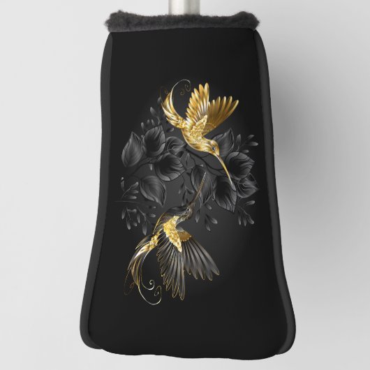 Zwarte en goudvogel golfheadcover (Draai 90)