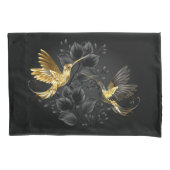 Zwarte en goudvogel kussensloop (Voorkant)