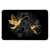 Zwarte en goudvogel magneet (Horizontaal)