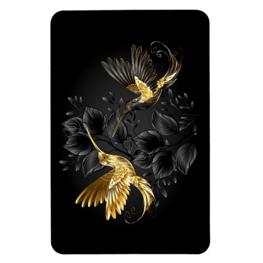 Zwarte en goudvogel magneet (Verticaal)