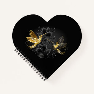 Zwarte en goudvogel notitieboek