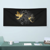 Zwarte en goudvogel spandoek (Beurs)