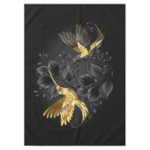 Zwarte en goudvogel tafelkleed (Voorkant)