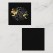 Zwarte en goudvogel vierkante visitekaartje (Voorkant / Achterkant)