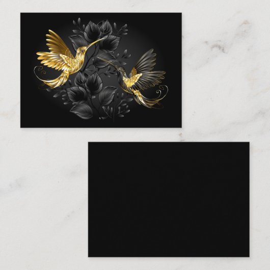 Zwarte en goudvogel visitekaartje (Voorkant / Achterkant)