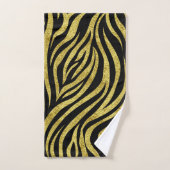 Zwarte en goudzebrastripes bad handdoek (Handdoek)