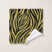 Zwarte en goudzebrastripes bad handdoek (Wasdoekje)