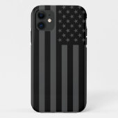 Zwarte en grijze Amerikaanse vlag Case-Mate iPhone Case (Achterkant)