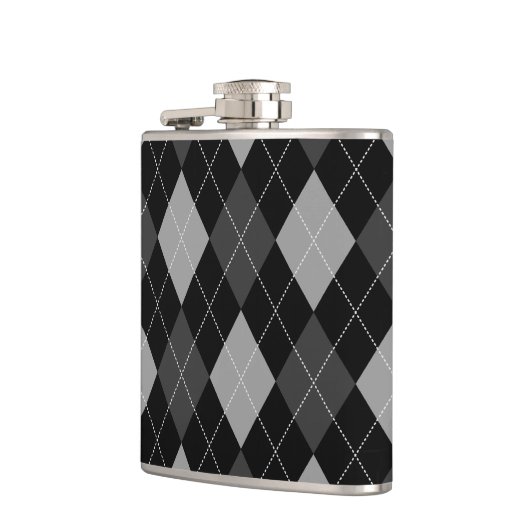 Zwarte en grijze Argyle Heupfles (Links)