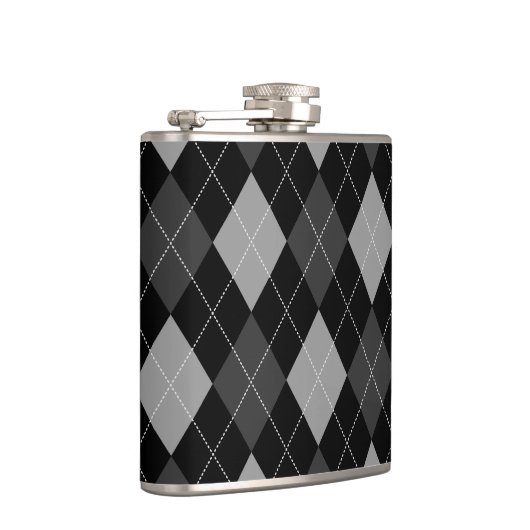 Zwarte en grijze Argyle Heupfles (Rechts)