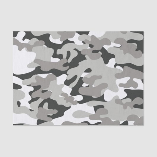 Zwarte en grijze Camo Tissuepapier (Voorkant)