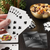 Zwarte en grijze gebogen vormen, Lt Gray Monogram Pokerkaarten (Insitu)