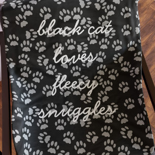 Zwarte en grijze printkaart op naam fleece deken