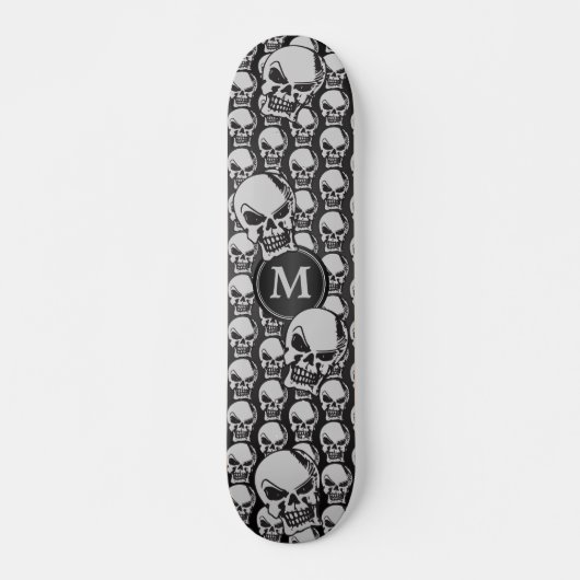Zwarte en grijze schedelkoppen - Monogram skateboa Skateboard (Voorkant)