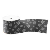 Zwarte en grijze Snowflake Grosgrain Lint (Spoel)