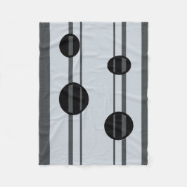 Zwarte en grijze stippen en lijnen fleece deken