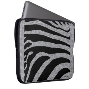 Zwarte en grijze strepen laptop sleeve