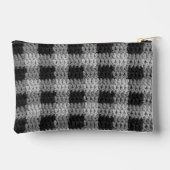Zwarte en grijze tinten Plaid Artisan Haakprint Etui (Achterkant)