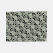 Zwarte en grijze vlinder fleece deken (Voorkant (Horizontaal))