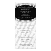 Zwarte en grijze waardebonnen reclamekaart (Achterkant)